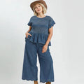 Denim peplum top