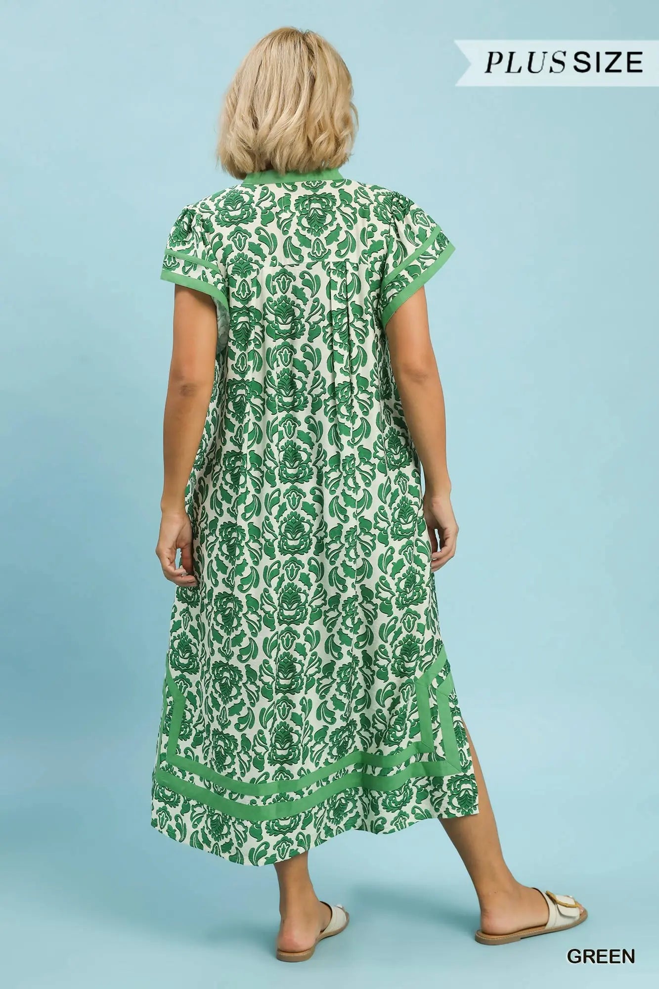 Green floral dress