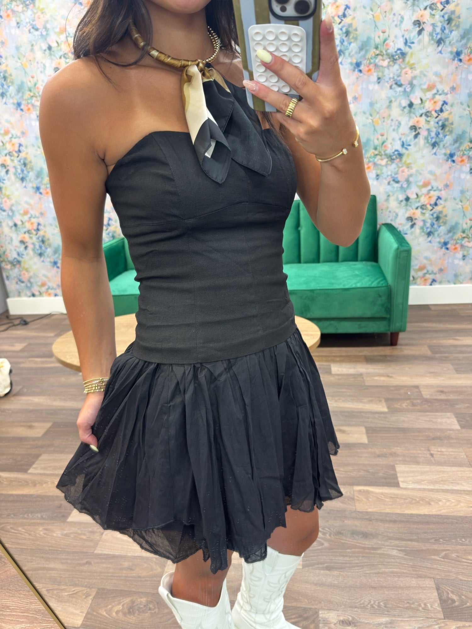 Black mini dress