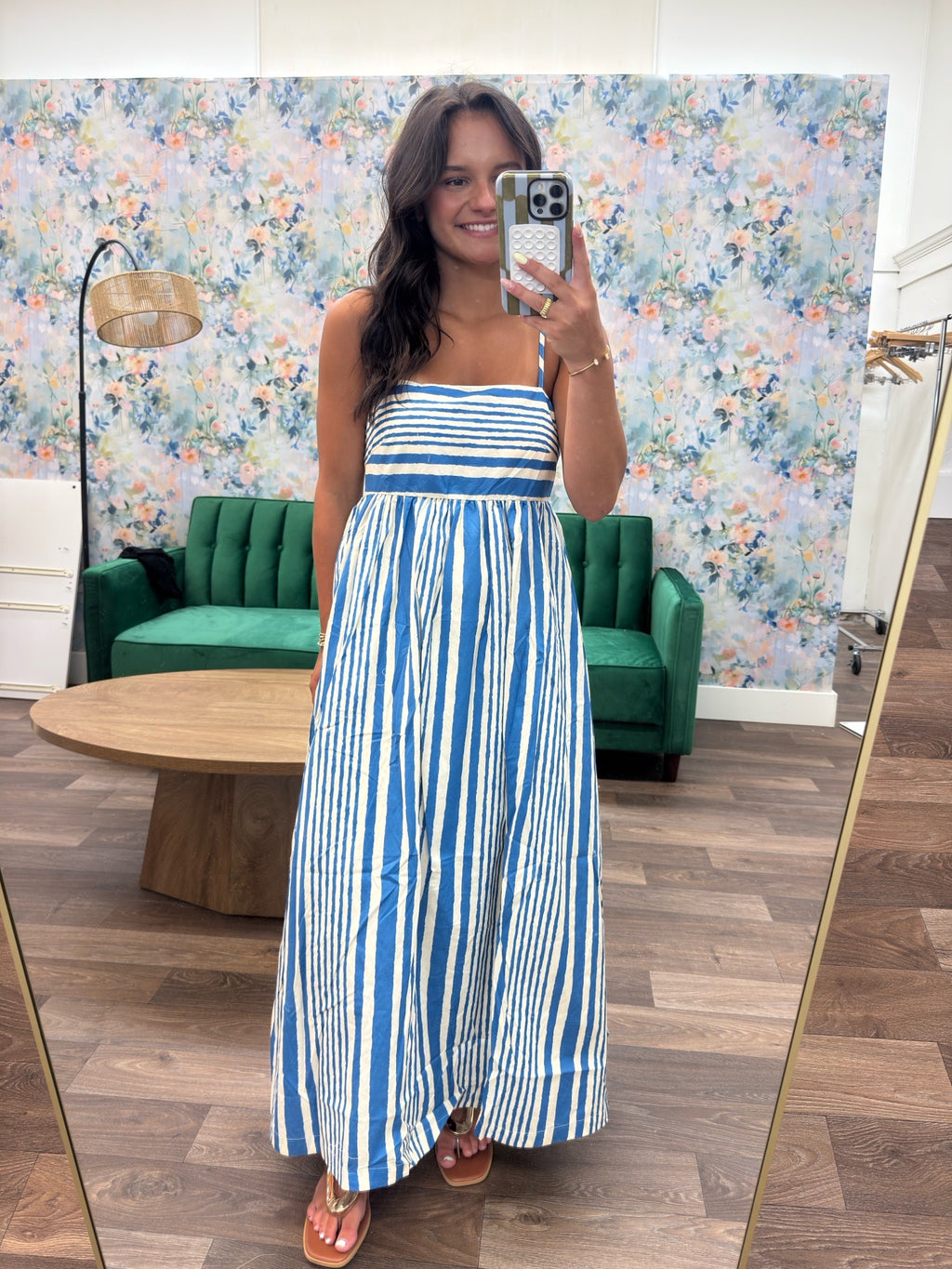 Blue striped dress