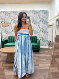 Blue striped dress