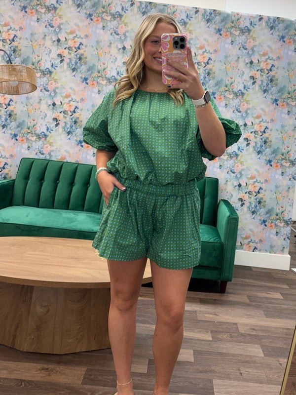 Green Polka Dot Shorts