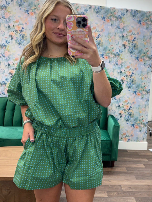 Green Polka Dot Shorts