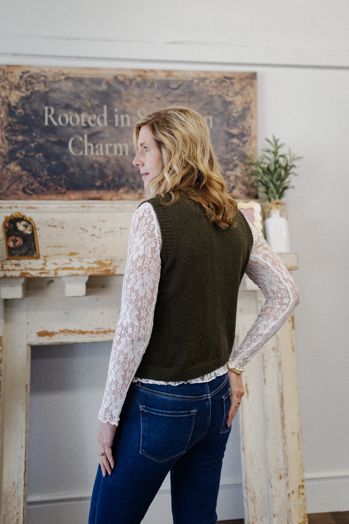 Forest green sweater Vest