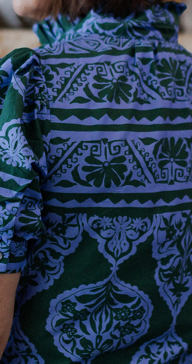Green Blue Abstract Dress