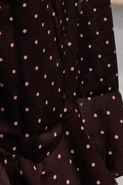 Plum Satin Polka Dot Lace Sleeveless Top