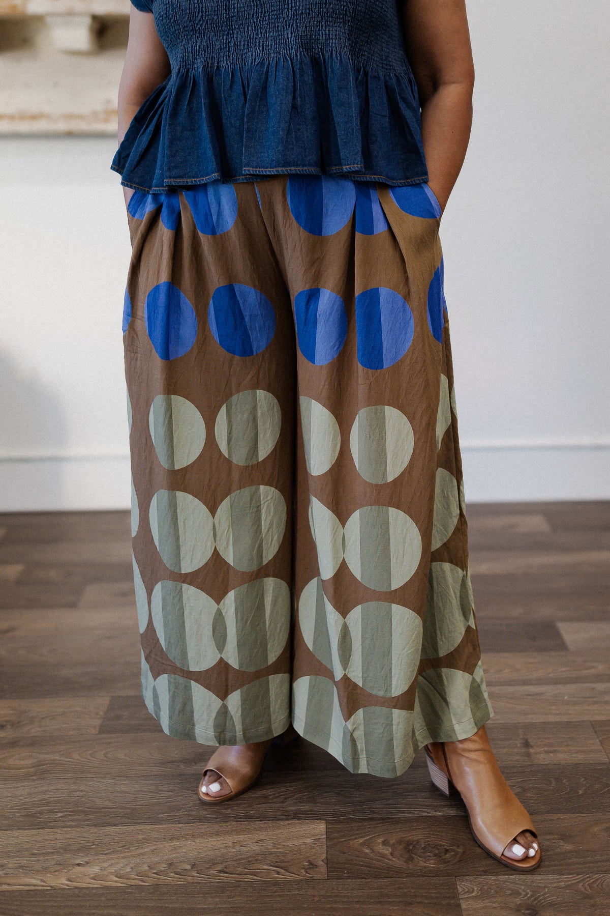Curvy Polka Dot Print Palazzo Pant