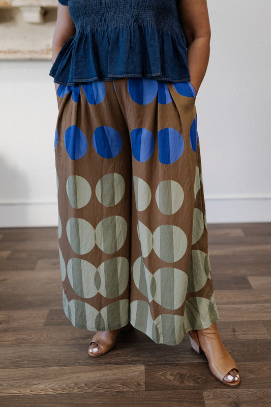 Curvy Polka Dot Print Palazzo Pant