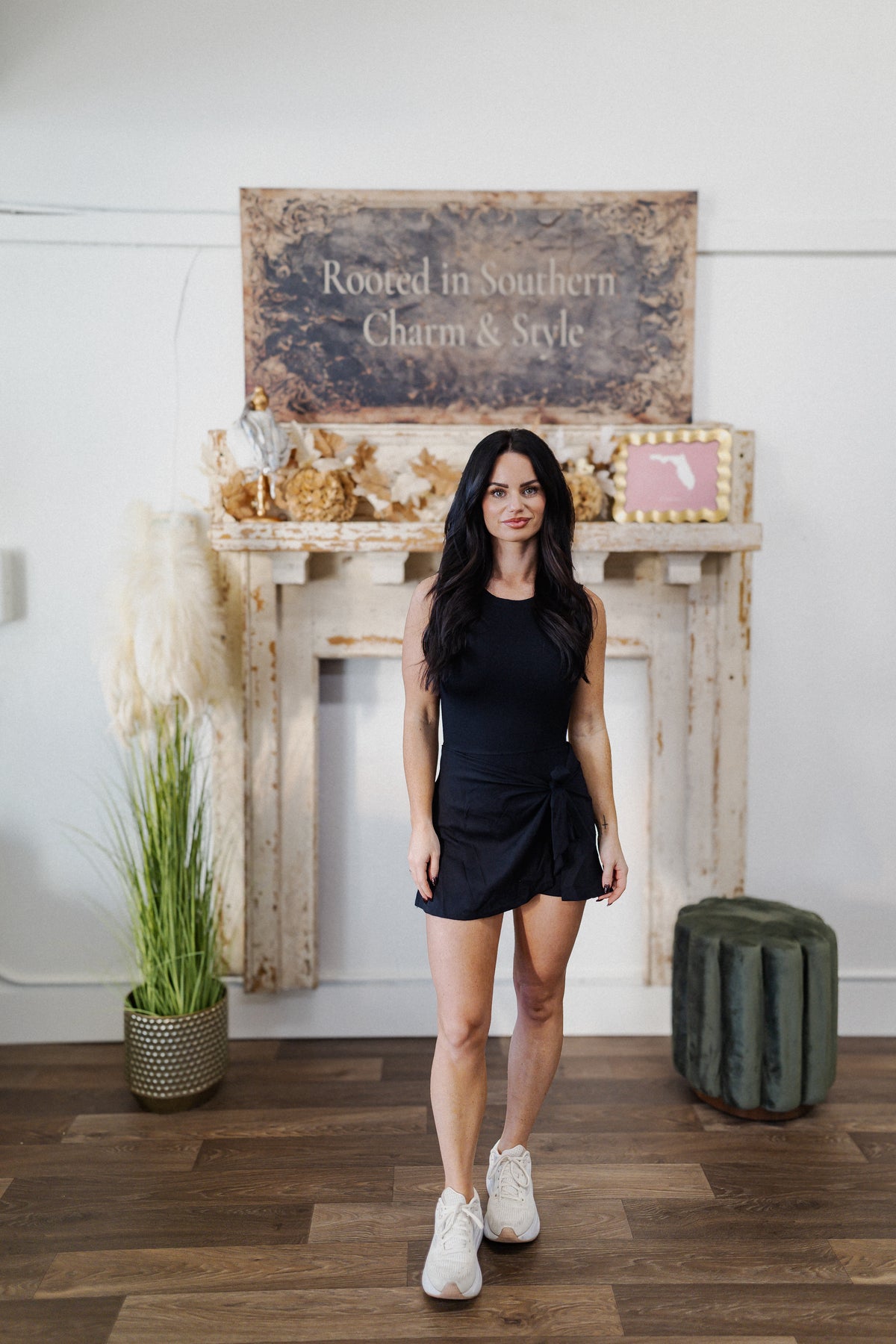 Black Athletic Wrap Dress