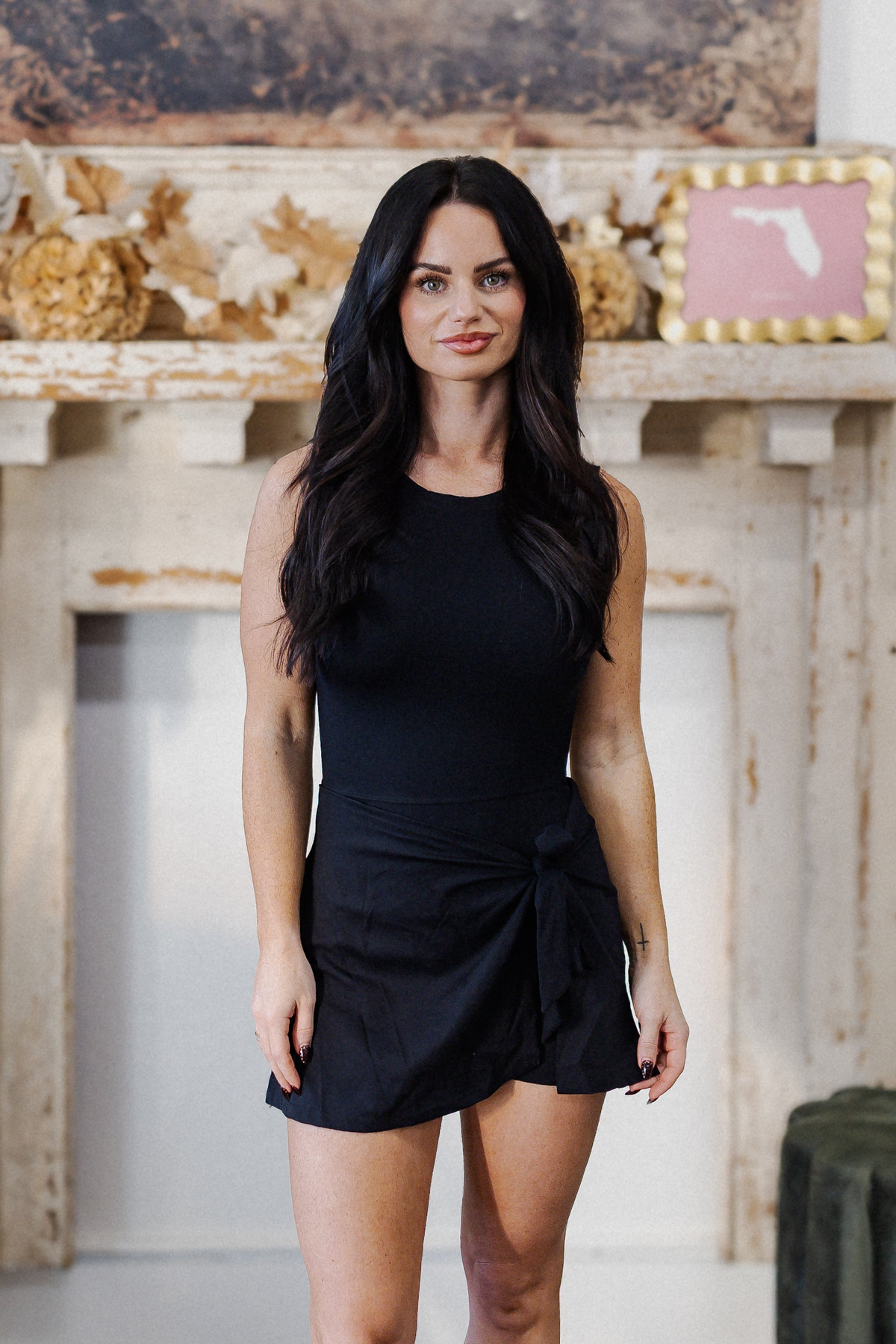 Black Athletic Wrap Dress