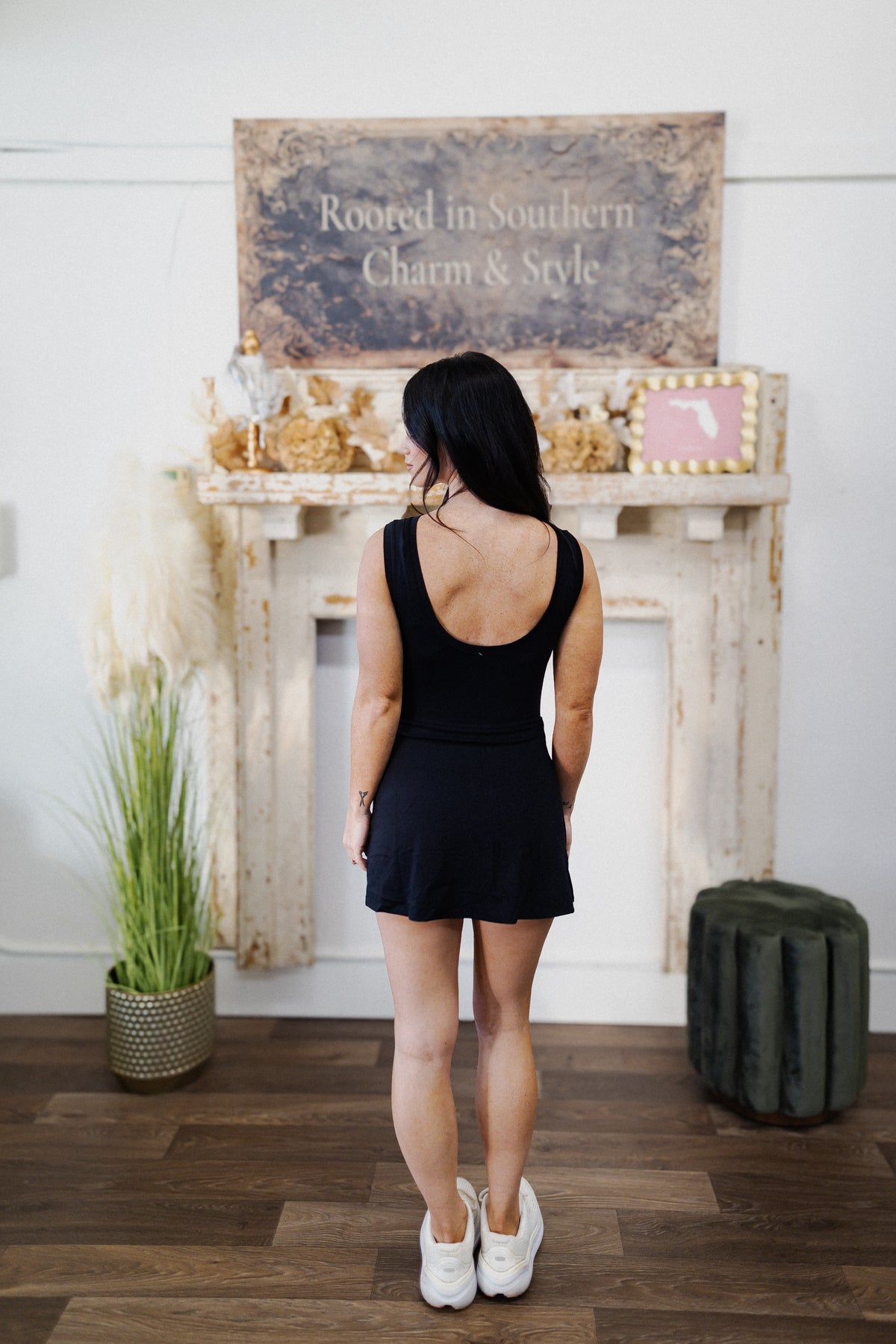 Black Athletic Wrap Dress