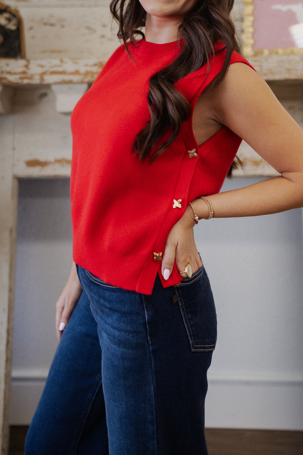 Red and Gold Sweater Vest