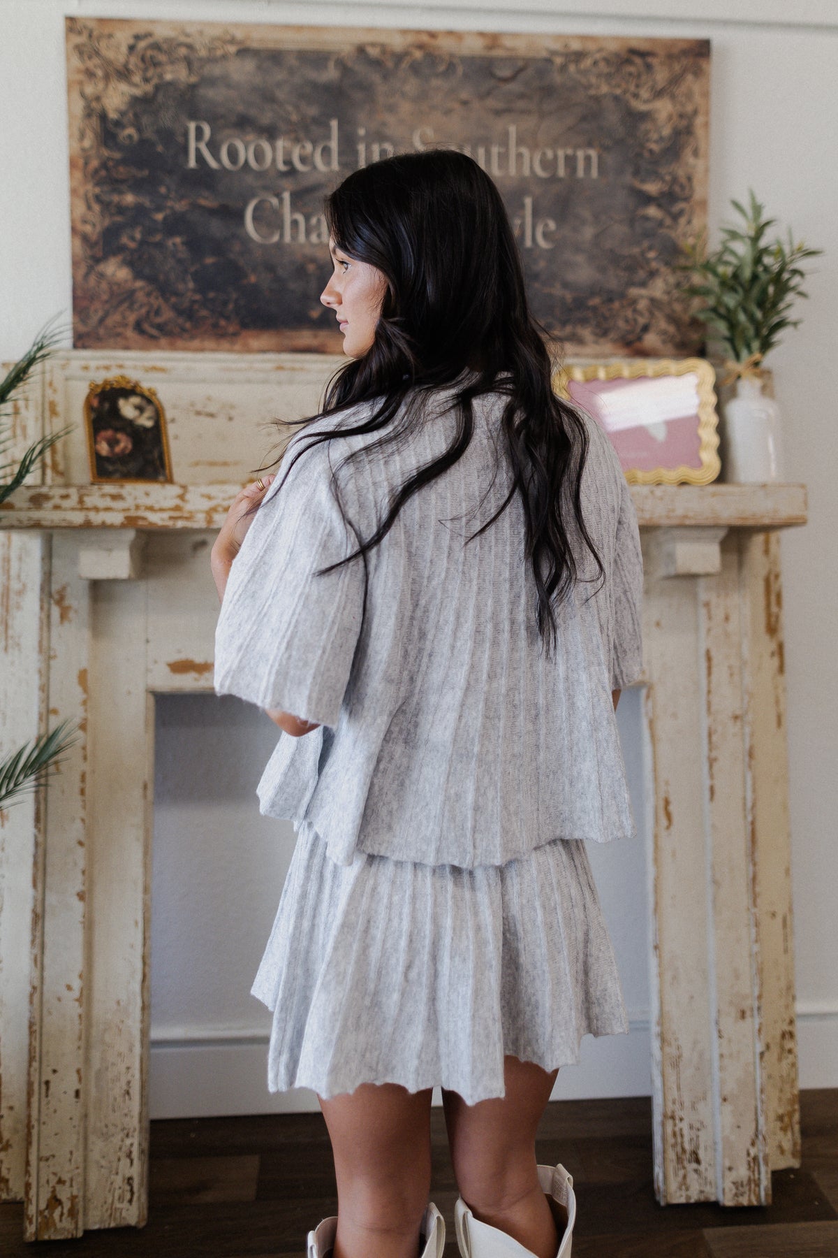 Ice Gray Mockneck Sweater Top