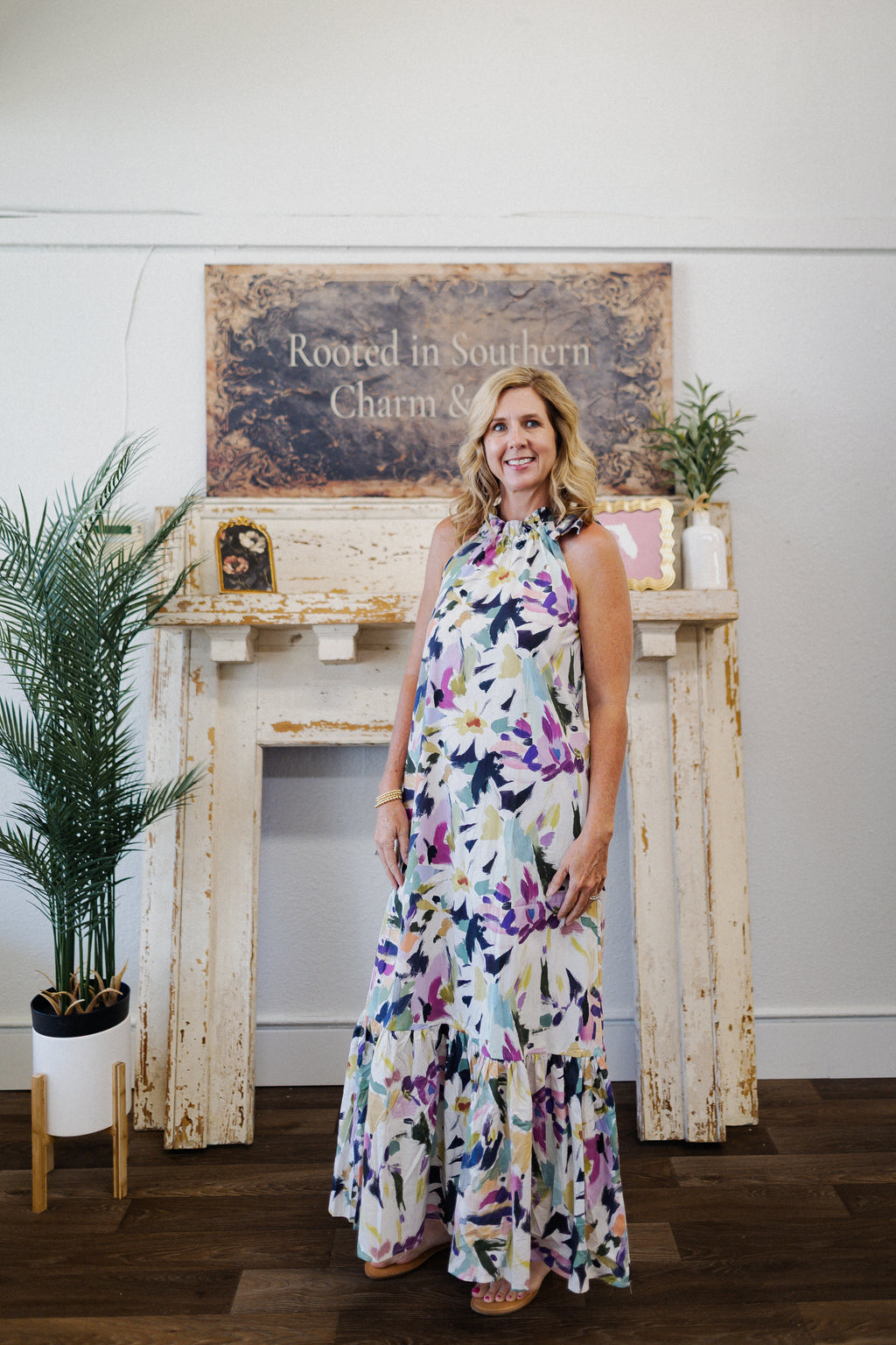 Garden Brushstroke Maxi Dress