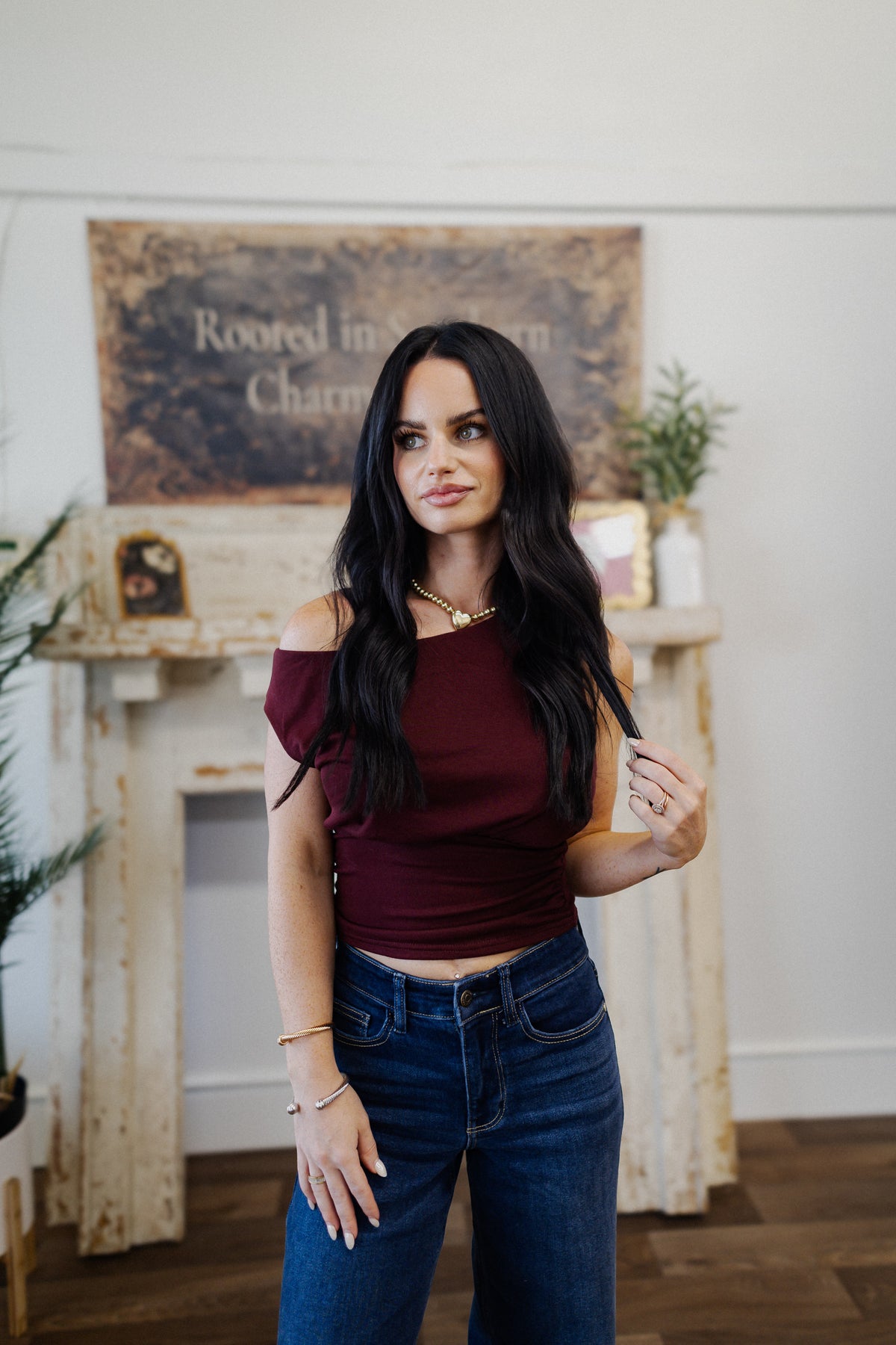 Burgundy Convertible Tie-Back Top
