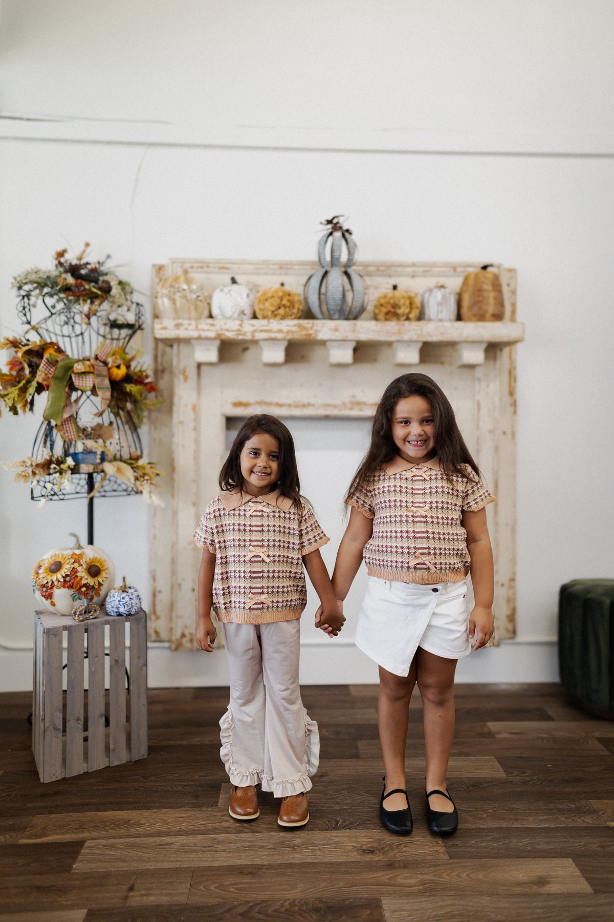 GIRLS COLLARED KNIT SWEATER