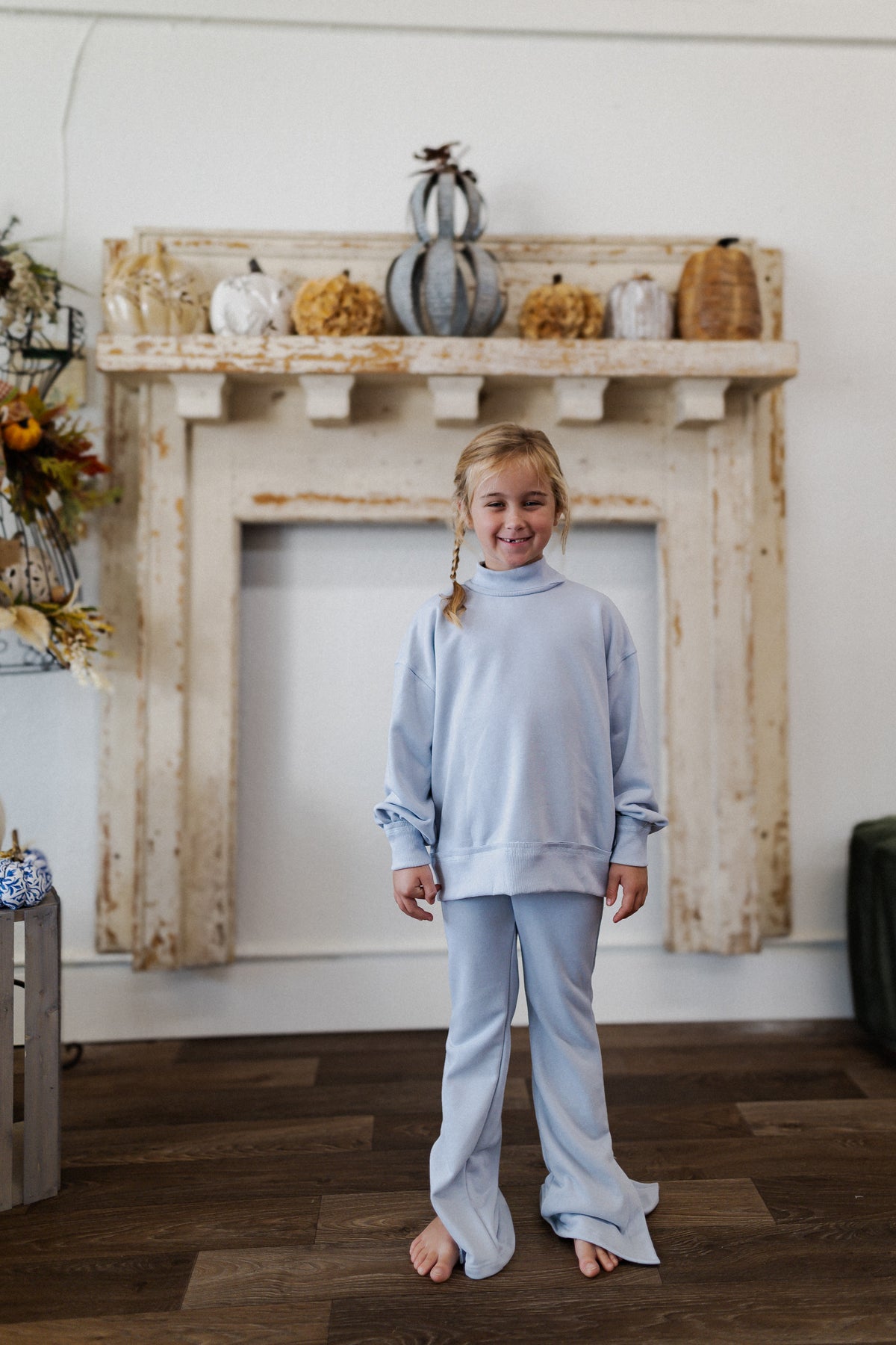 Sky Blue Terry Slit Pants