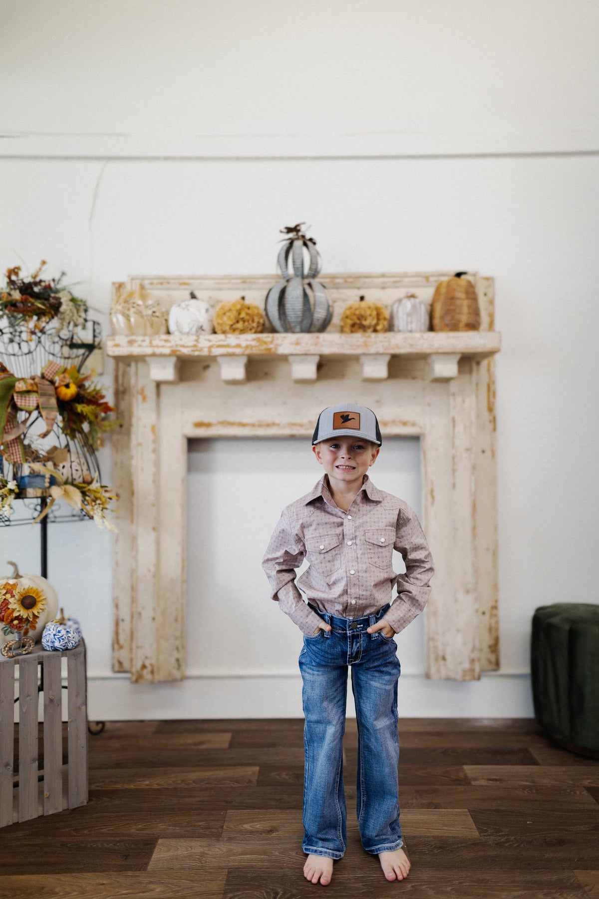 Boys’ Western Pearl Snap Stretch Shirt