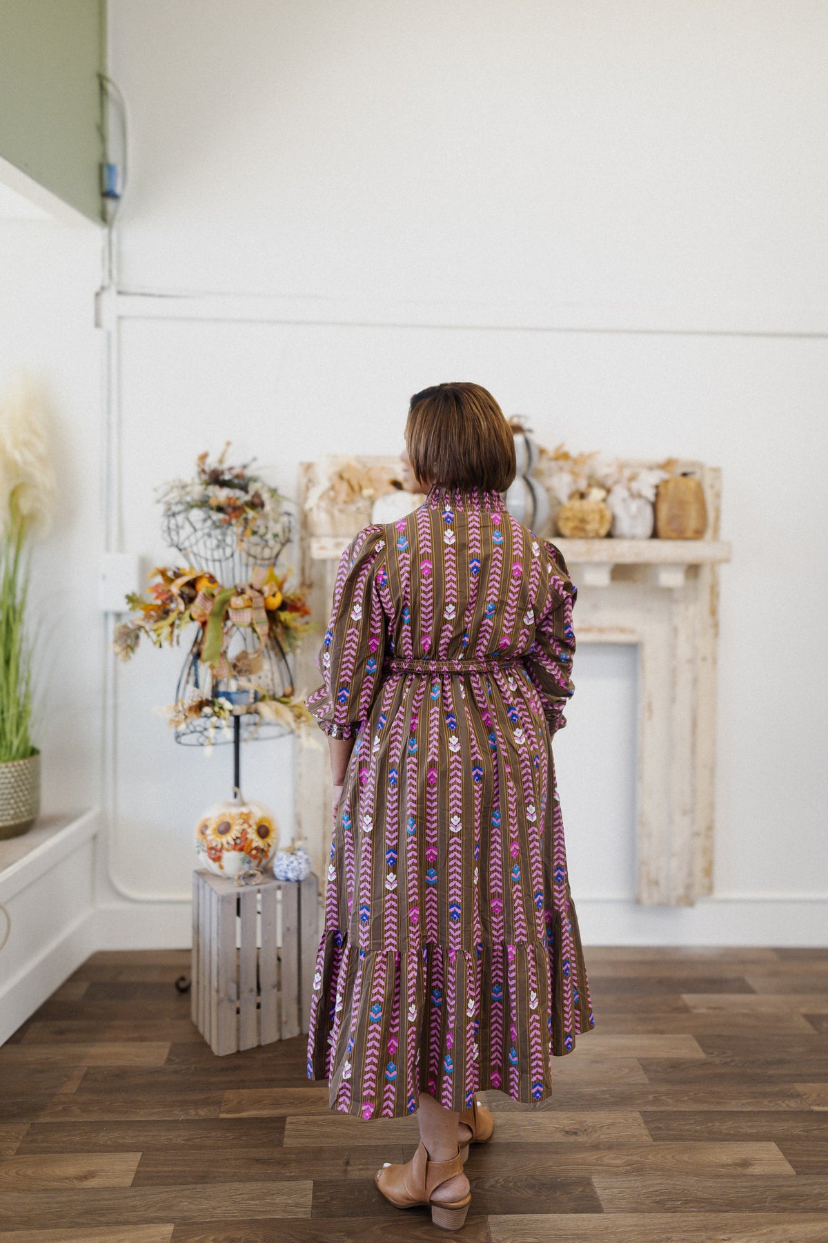 Curvy Boho Print Tiered Maxi Dress