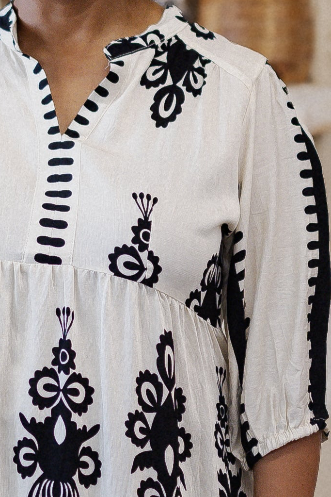 Curvy Abstract Print Midi Dress