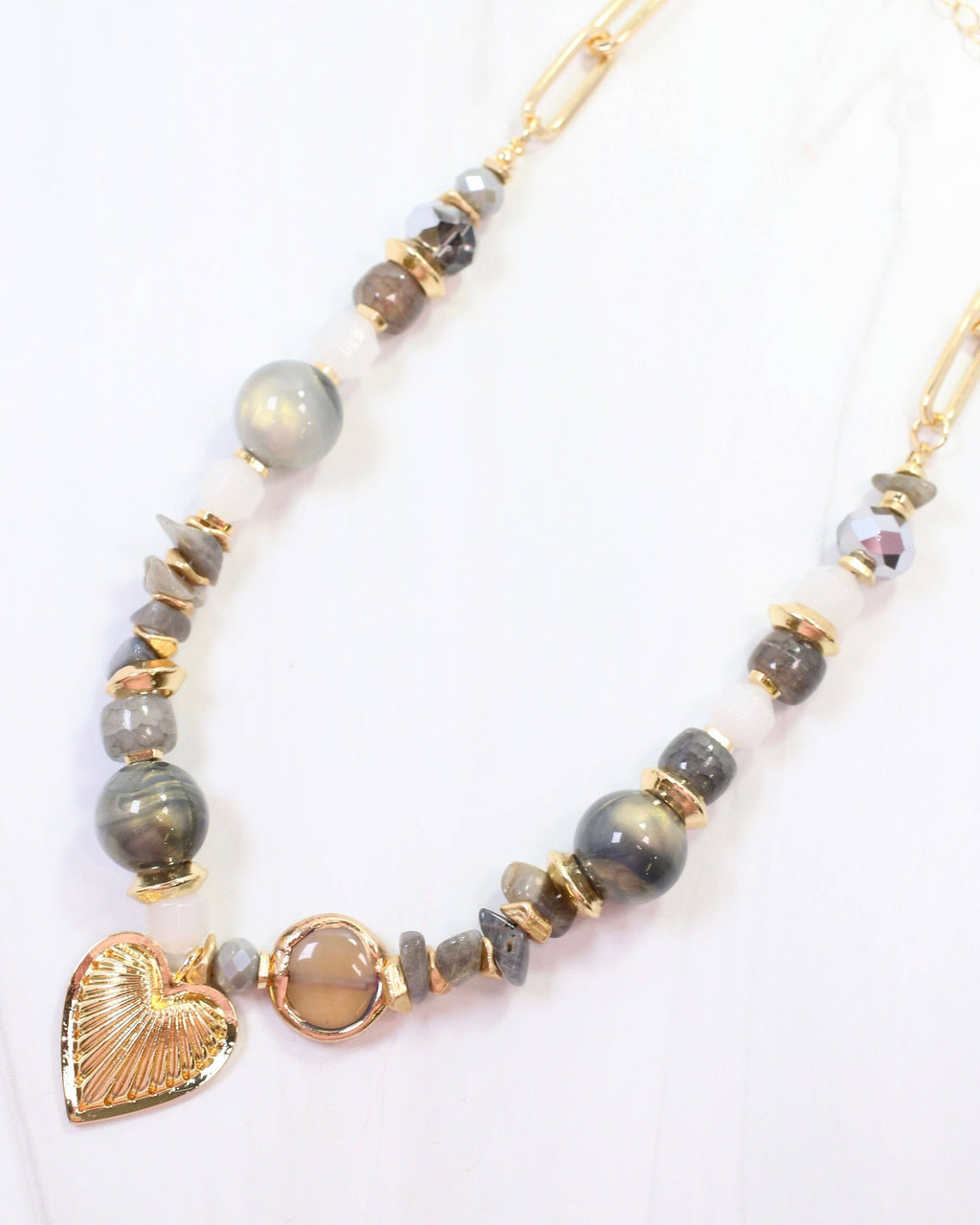 Sarasota Stone Charm Necklace Gray: Default