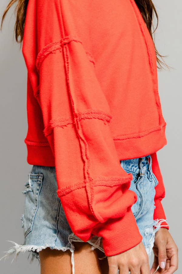 Solid Cropped Sweatshirt