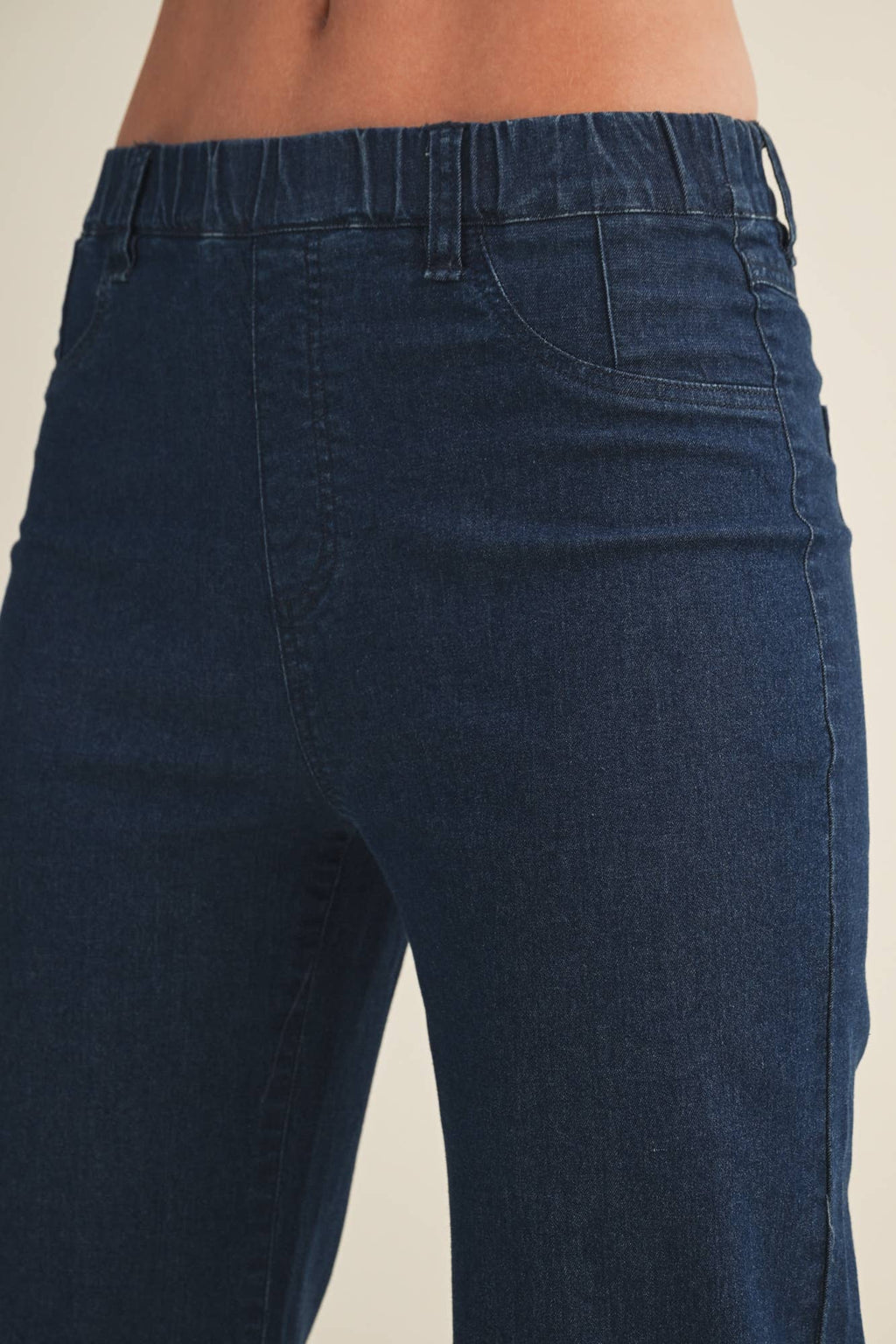 Shirred Contour Flare Leg Pants