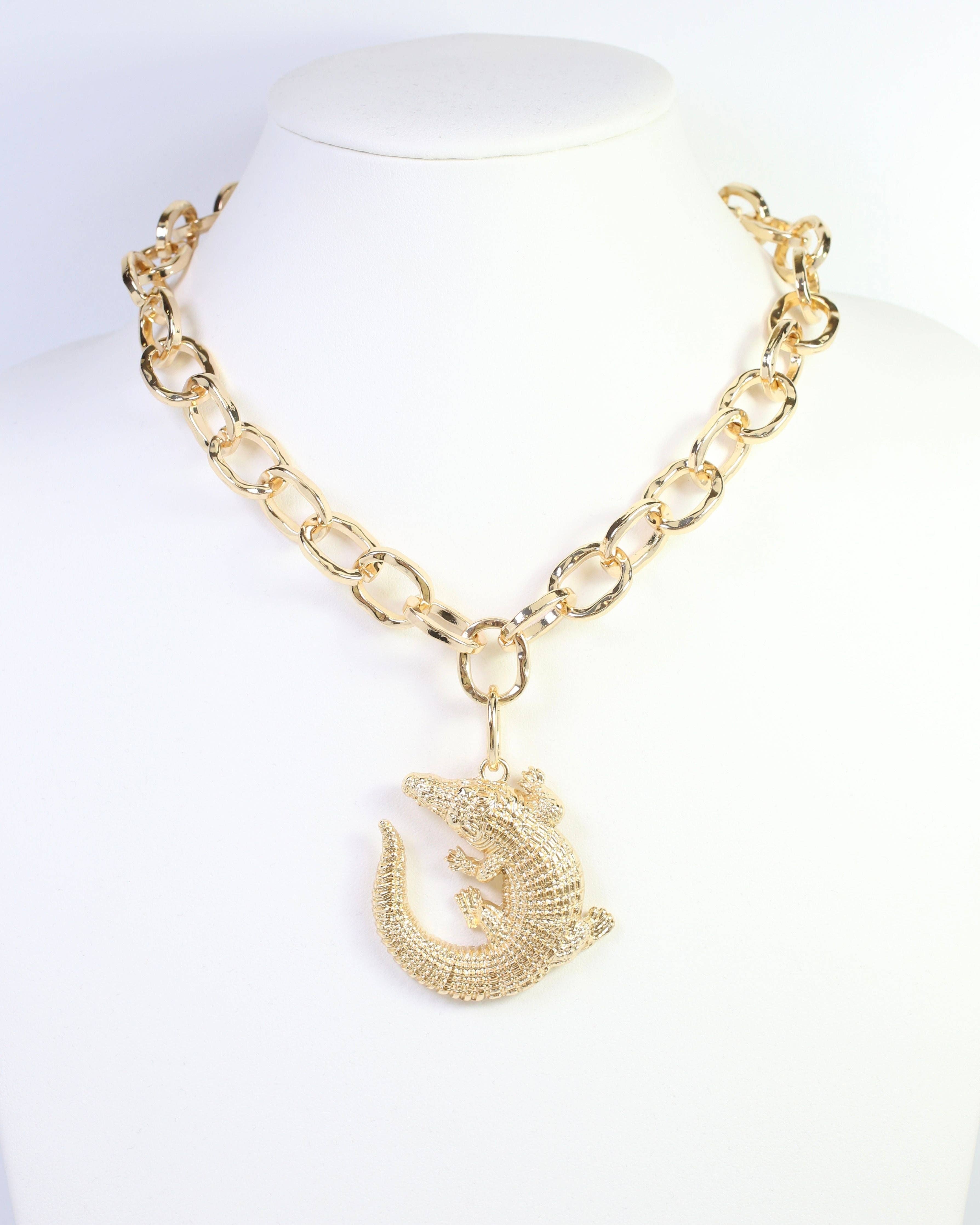 Chelsey Charm Alligator Gold