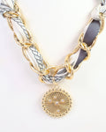 Sarah Scarf Charm Necklace Steel Gray: Default