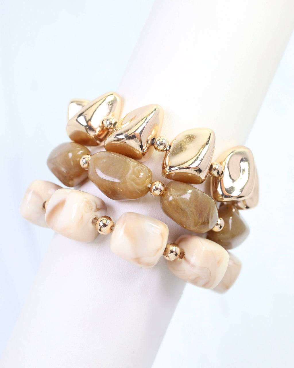 Rayna Beaded Bracelet Set Natural: Default