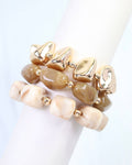 Rayna Beaded Bracelet Set Natural: Default