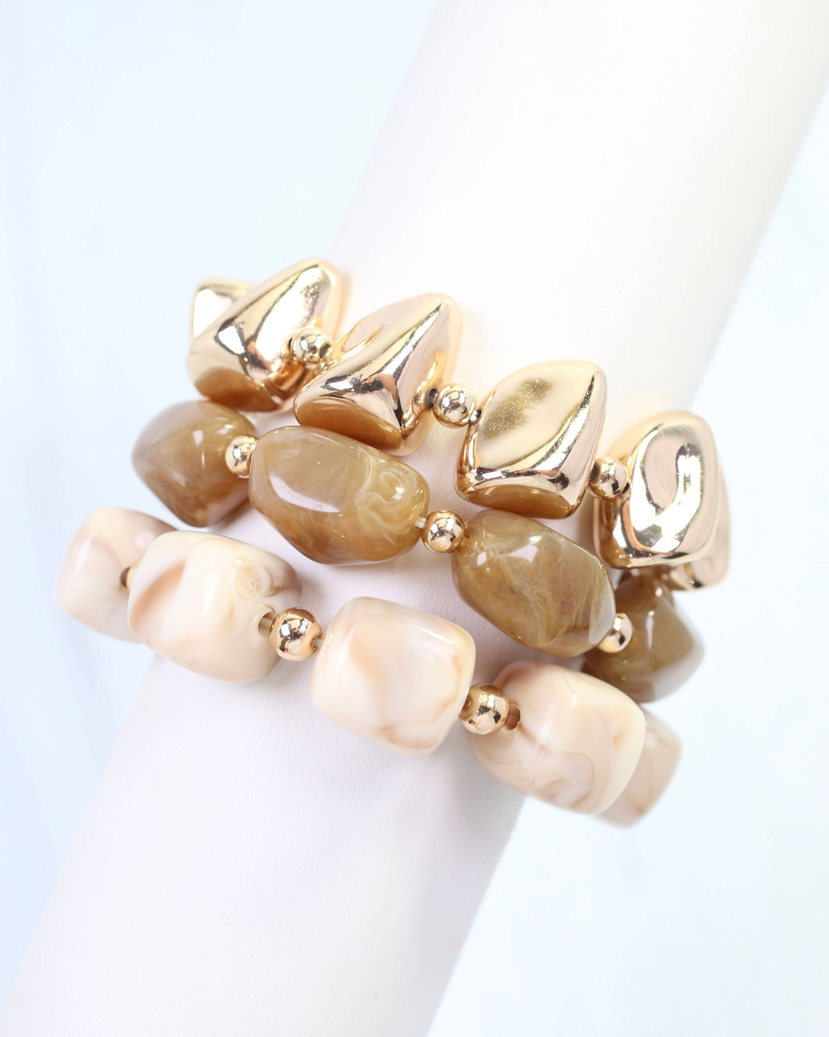 Rayna Beaded Bracelet Set Natural: Default