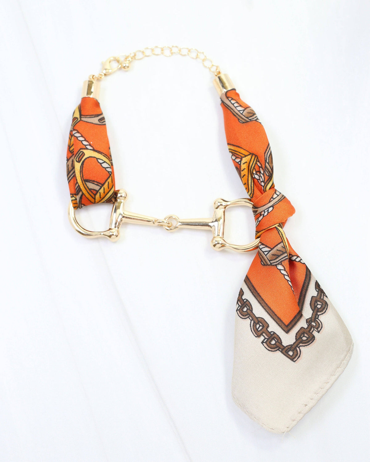 Lana Horsebit Scarf Bracelet Orange: Default
