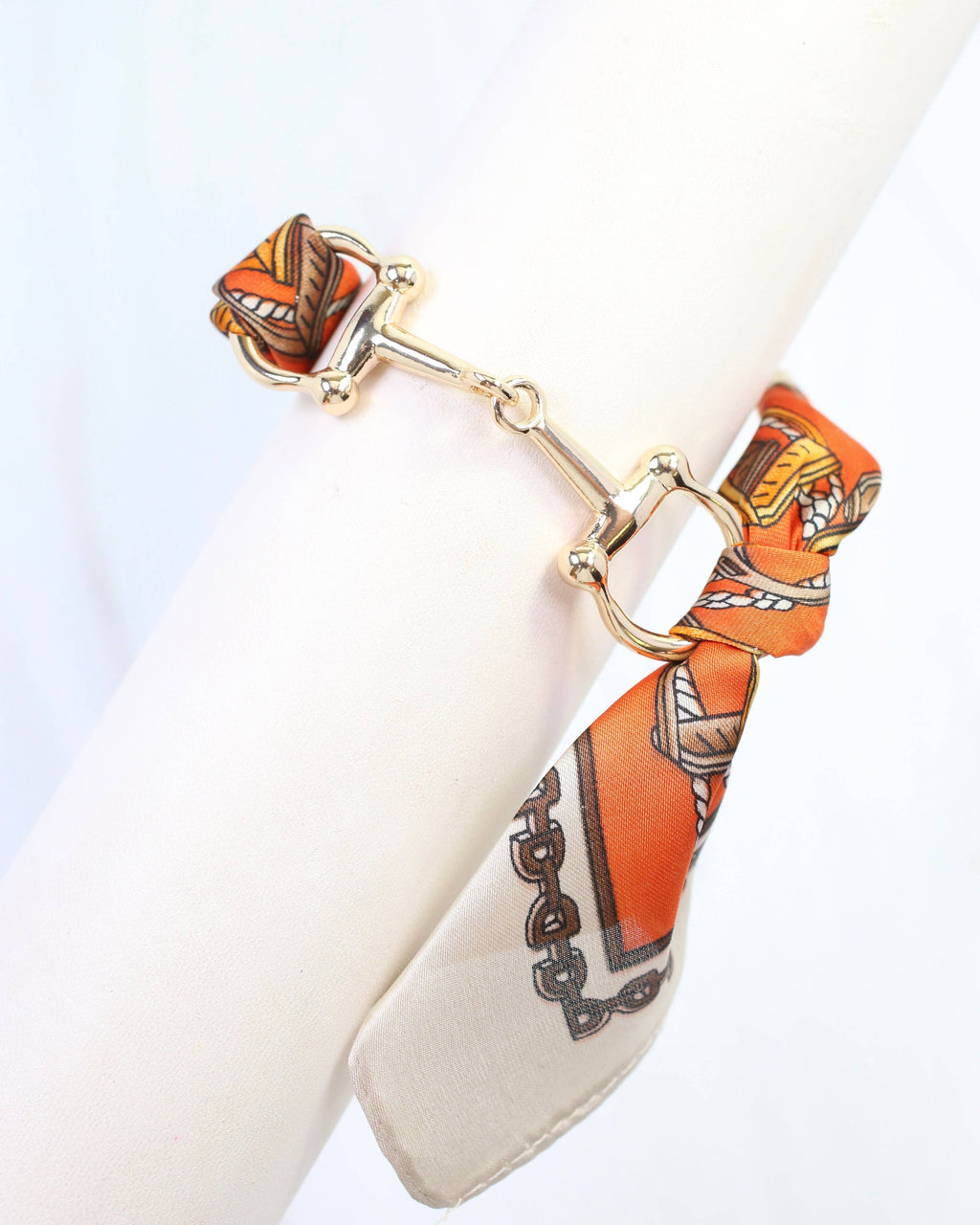 Lana Horsebit Scarf Bracelet Orange: Default