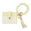 Beaded Wristlet ID Wallet Yellow Stripe Darby
