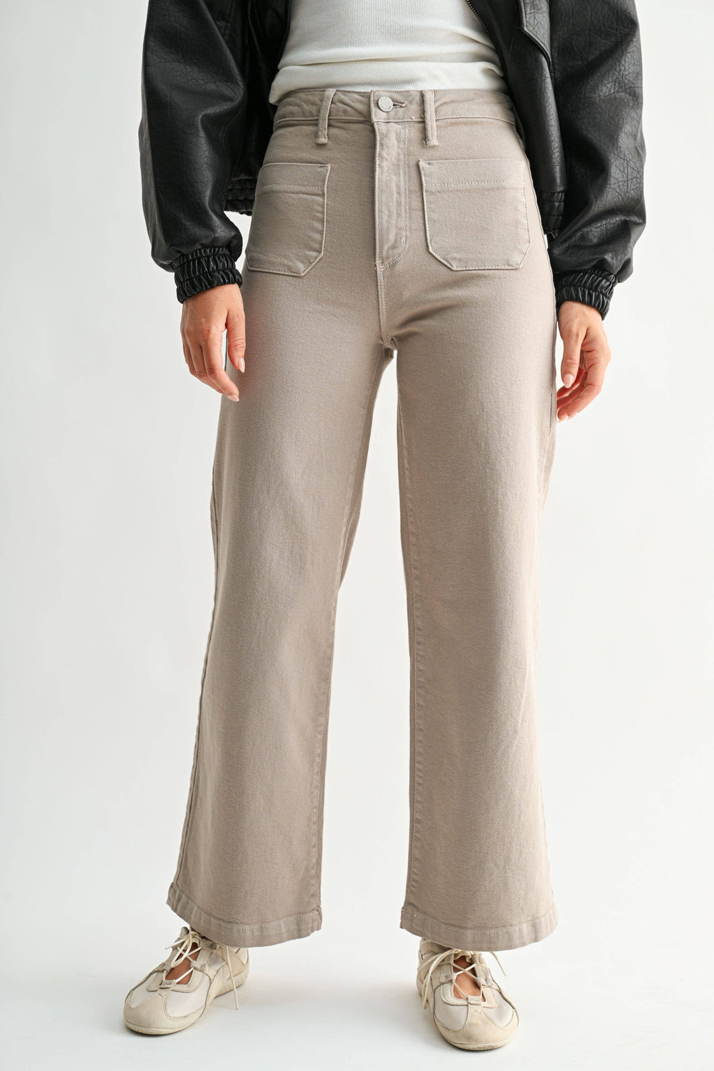 Just Black Denim Wide Leg Sandstone Jeans