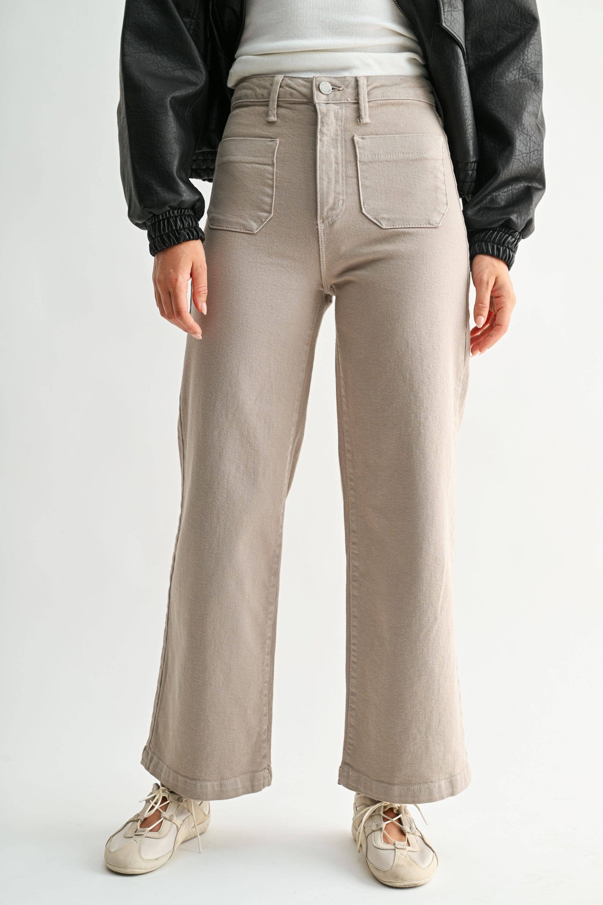 Just Black Denim Wide Leg Sandstone Jeans
