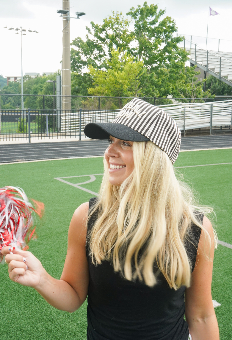 Football Mom Stripe Hat