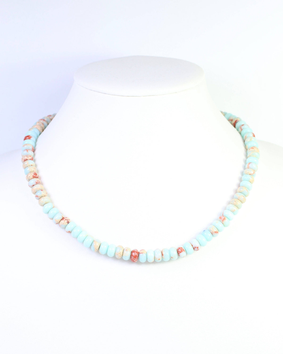 Gisela Stone Beaded Oval Clasp Necklace Multi: Default