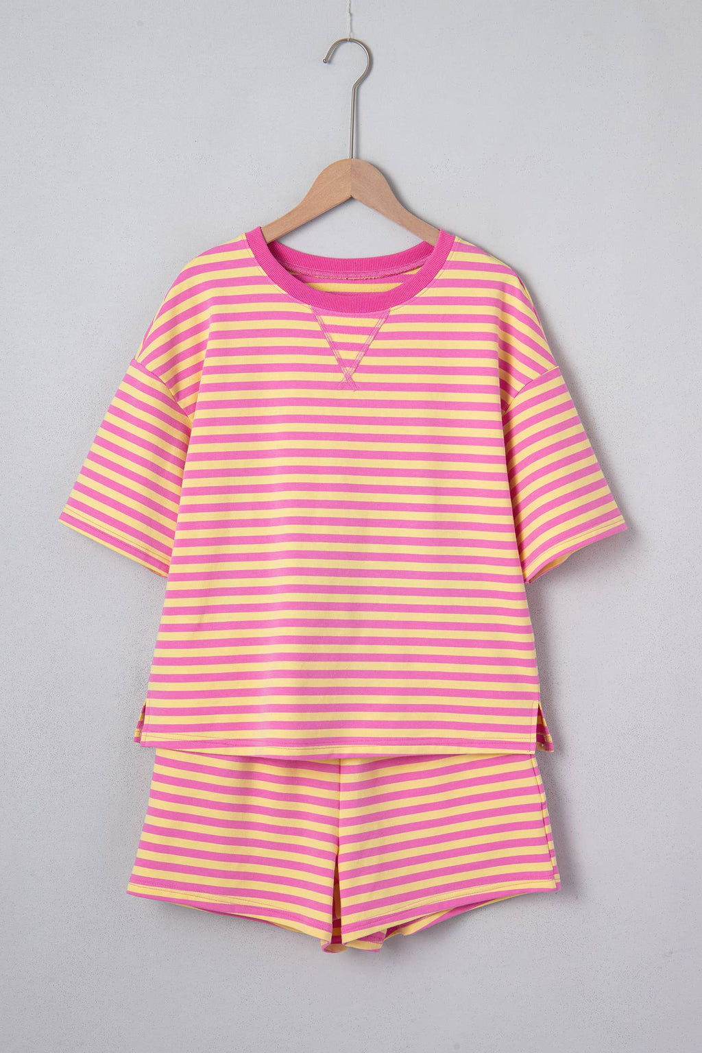 Stripe Short Set pink