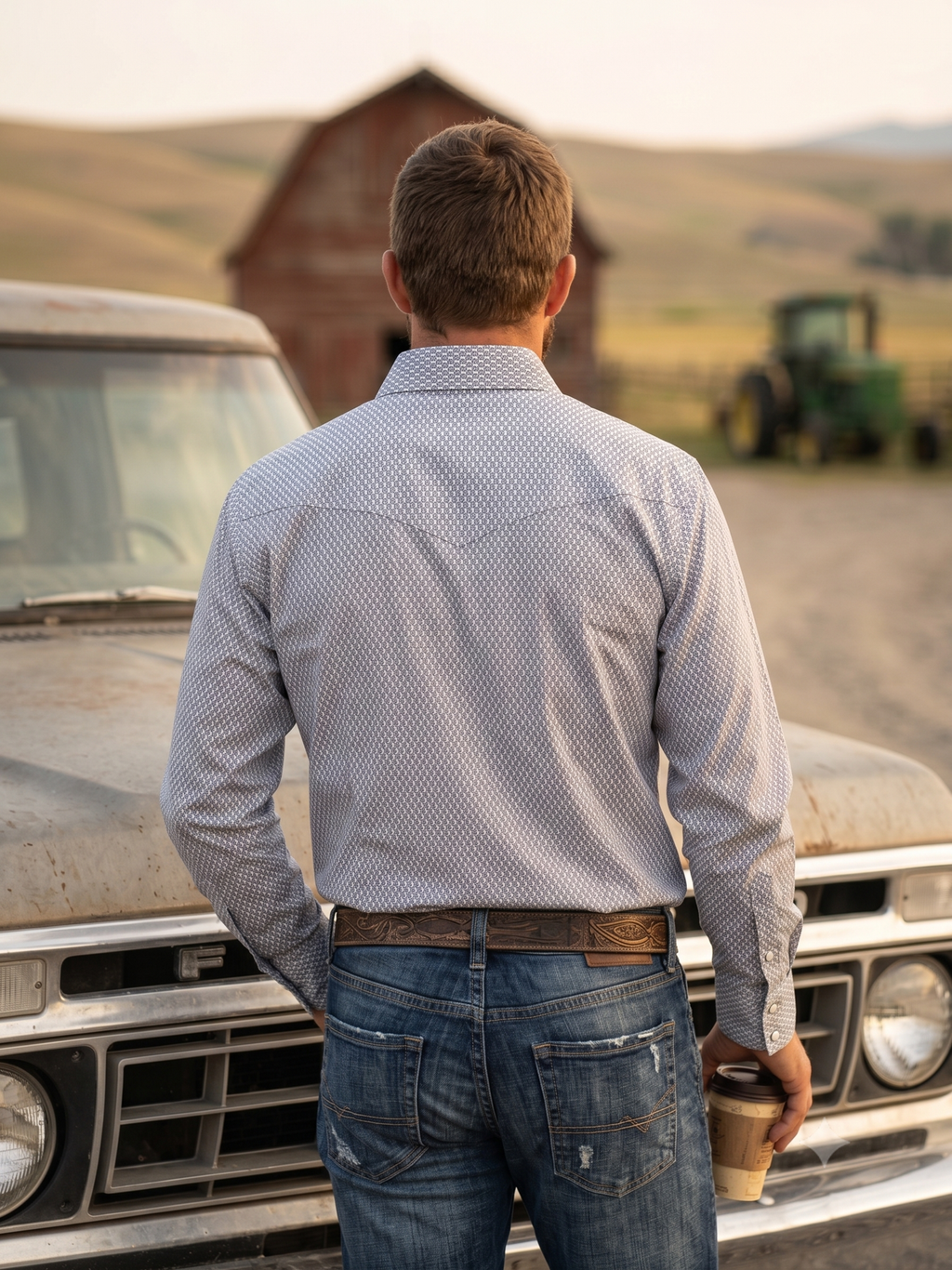 Men's Western Snap Shirt with Stretch | Style MS-3005: L