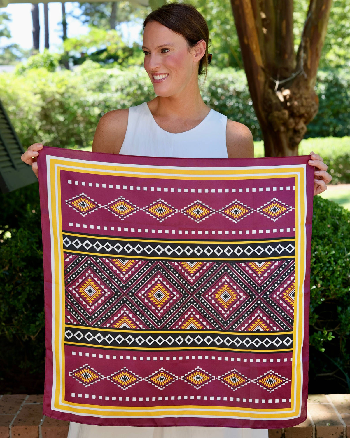 Radley Tribal Print Scarf Medium Garnet Gold: Default