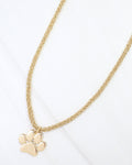 Corie Cord Necklace Paw Print Gold