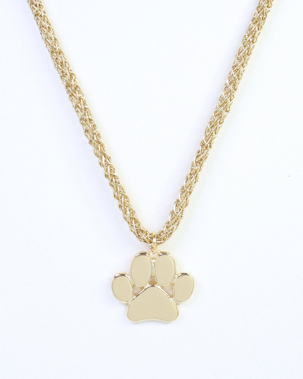 Corie Cord Necklace Paw Print Gold