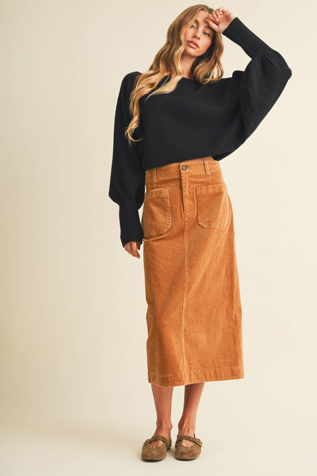 Bateau Neck Dolman Sleeve Pullover: CREAM / M