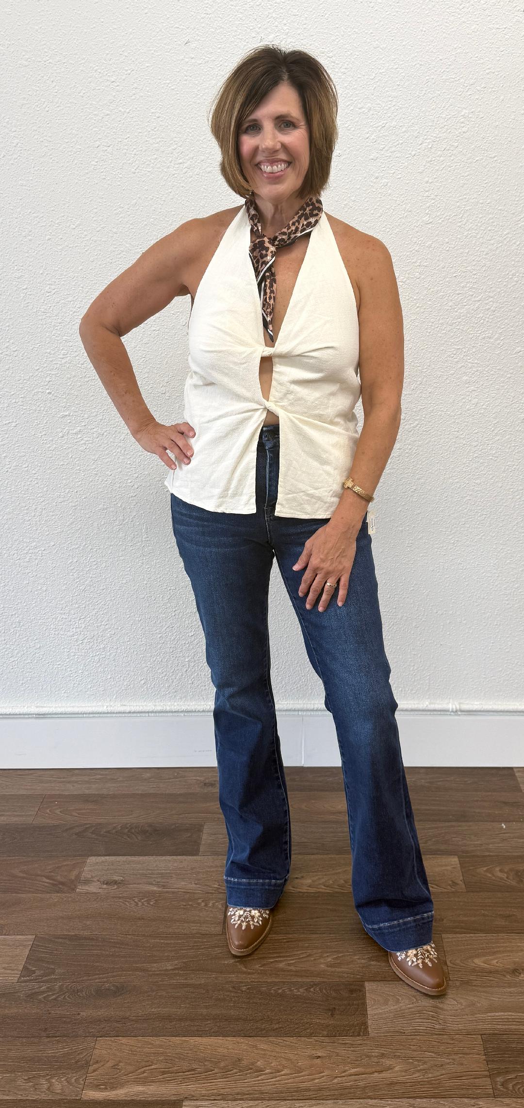 Halter top with cut outs