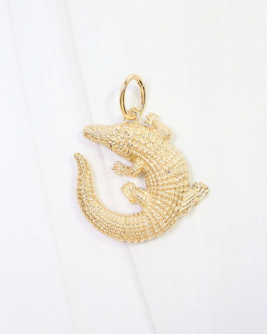Caroline Hill Chelsey Charm Alligator Gold