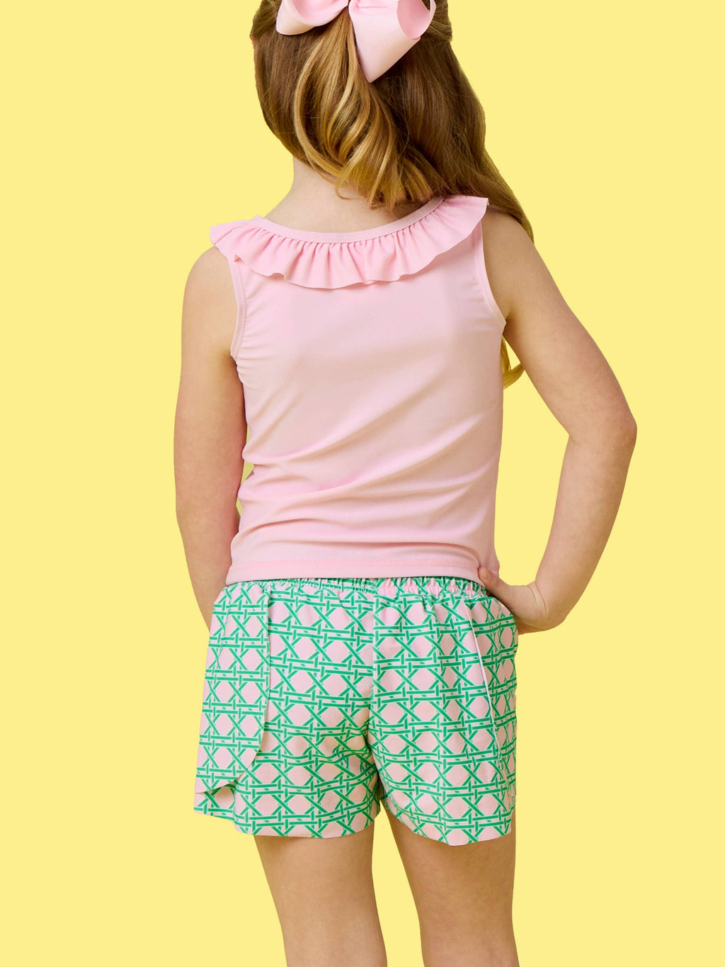 Girls Pink Coastal Cane Active Butterfly Shorts
