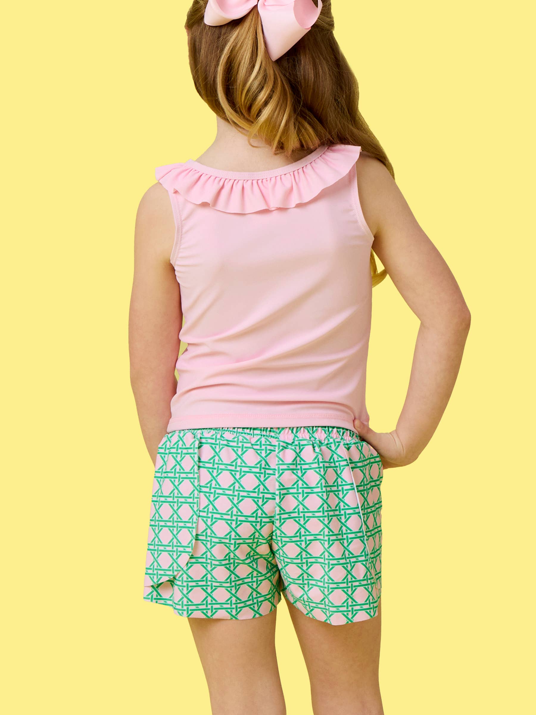 Girls Pink Coastal Cane Active Butterfly Shorts