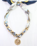 Sarah Scarf Charm Necklace Blue: Default